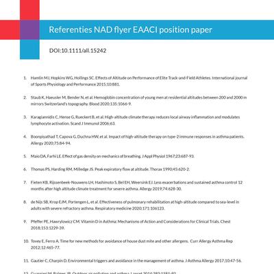 2021 NAD Referenties NAD flyer EAACI position paper Nadavos